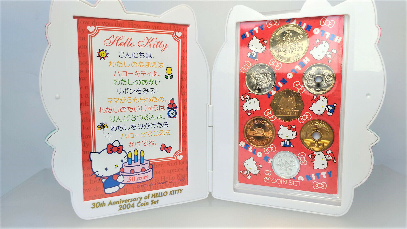 Hello Kitty   30th Anniv of  HELLO KITTY 2004 Coin Set   JAPAN MINT  Sanrio  NEW - £25.58 GBP