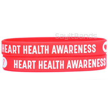 2 Heart Health Awareness Bracelets - High Quality Heart Disease Aware Wristbands - £5.44 GBP