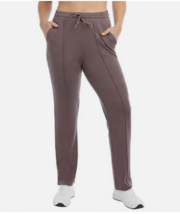 Danskin Scuba Straight Leg Pants Women&#39;s Large Plum Truffle Purple Stretch - $24.74