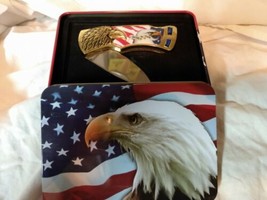 American Pride UNITED WE STAND Commemorative Folding Pocket Knife in Orig. Tin - £18.36 GBP