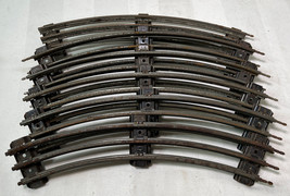 Vintage Lionel O Gauge Tarnished 3 Rail 10&quot; Curved 6PC - £11.01 GBP