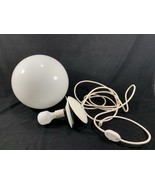 Swag Hanging Drop Globe Light 12&quot; White Glass Vintage RETRO Mid Century ... - €151,53 EUR