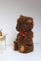Brown teddy bear/Alpaca/Plush toy bear/Glass eyes/Collectible teddy bear... - £138.32 GBP