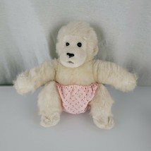 Dakin White Gorilla Plush Soft Toy Stuffed Animal Vintage 1983 10&quot; Baby Diaper - £11.07 GBP