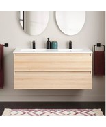New Light Oak 48&quot; Kiah Wall-Mount Double Vanity, 480827 by Signature Har... - $21,418.05 MXN