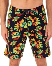 Hurley Men&#39;s Phantom Eco Weekender Boardshorts BLACK/TROPICAL Vacation S... - $29.99