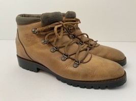 Vtg Timberland Blonde Leather Hiking Boots Suede Ankle Women US 8 Made In Italy - £27.05 GBP