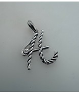 David Yurman .925 Sterling Silver Charm Initial &quot;H” Pendant With Diamond - $240.36 CAD