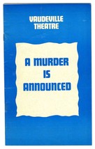 A Murder is Announced Program London 1977 Dinah Sheridan Dulcie Gray - £11.85 GBP