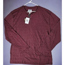 PX Clothing Clark Long Sleeve Henley TShirt Burgundy Quarter Button NEW 2XL - $40.50