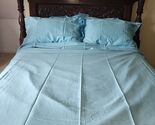 Yves Delorme Triomphe Aqua Queen Duvet Sham Set Egyptian Cotton Sateen L... - $384.00