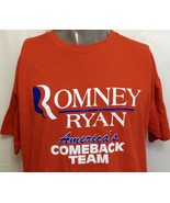 Romney Ryan America&#39;s Comeback Team Red Campaign Shirt Size XL Republica... - £23.65 GBP