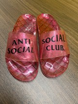 Anti Social Social Club Pink Jelly Slides - Size 9 (Mens) - Size 7 (Womens) - £23.94 GBP