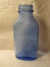 vintage 5&quot; Phillips Milk of Magnesia Cobalt Blue Glass bottle , Z22 - £5.88 GBP