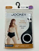 Women&#39;s Jockey Essentials Smoothing Mid Waist Brief BLACK Size Medium BRAND NEW - $4.89