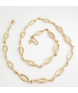 Vintage Sarah Coventry Oval linked Necklace Textured Gold Tone Signed Ha... - £13.51 GBP