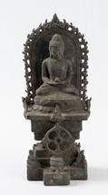 Antigüedad Indonesio Estilo Bronce Javanés Amithaba Buda Estatua - 22cm/... - £735.11 GBP