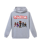 WM Roblox Kid Child Hoodie Pullover Sweatshirt Grey Shirt Team - £11.93 GBP