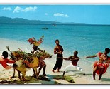 Native Floor Show Rehearsing on Beach Jamaica BWI Chrome Postcard L20 - $3.91