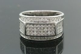 Men&#39;s 1.30Ct Round CZ Diamond Engagement Wedding Band Solid 925 Sterling... - £88.41 GBP