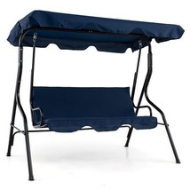 3 Seat Outdoor Patio Canopy Swing with Cushioned Steel Frame - $2,528.44 MXN