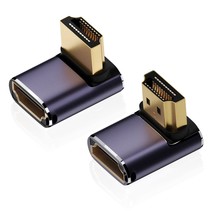8K Hdmi 2.1 Right Angle Adapter (2 Pack), Up&amp;Down 90 Degree And 270 Degree Hdmi  - £13.66 GBP