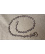 Rhinestone Embellished Double Twist Chain Sparkle Buckle Belt - $59.85