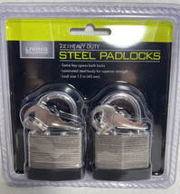 Steel Padlocks 1 1/2” Lock Size New R1 2-Pack Heavy Duty - £12.62 GBP