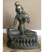 Antique Authentic Ushnisha Green Tara Tibet Mahayana Buddhism Brass Bron... - €5.970,86 EUR