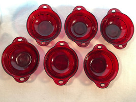 6 Coronation Royal Ruby 4.25 Inch Handled Berry Bowls Depression Glass Mint - $14.99