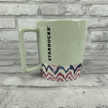 Starbucks 2017 Zig Zag Paint Mint Green Coffee Tea Mug 12oz - $15.20