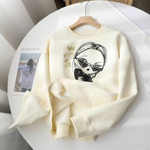 Garaouy 2022 S Graffiti Girl Printing Pullover Women All-Match Sweatshirt Autumn - £96.94 GBP