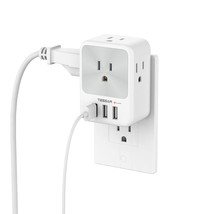 Multi Plug Outlet Splitter With Usb, Tessan 4 Electrical Outlet Extender... - £25.16 GBP