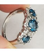 size 6 sterling silver &amp; blue topaz ring 925 ESTATE SALE - $39.99