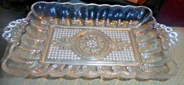 Anchor Hocking Clear Rectangle Glass Relish Dish Bubble Handles Candlewick - $26.84