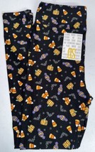 NEW LuLaRoe OS (2-10) Black Candy Corn Pumpkins Bats Halloween Leggings - £29.91 GBP