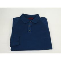 Men's Sweater Knit By BRANGO Turkey Polo Neck Cotton Blend 21220 Sax Blue image 2