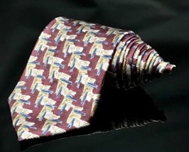 J.Garcia Neck Tie Novelty Pattern On MULTI-COLOR 100% Silk Men&#39;s Tie - £9.55 GBP