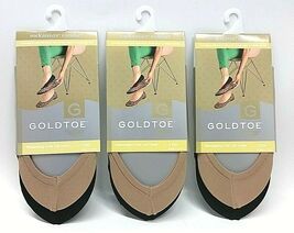 6 Pairs Gold Toe Cushioned Low Cut Liner Socks Sockanista Nude &amp; Black S... - $24.74