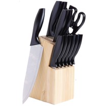 Gibson Helston 14pc Stainless Steel Cutlery Set With Pine Wood Block - £53.54 GBP