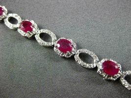 8.50Ct Simulated  Pink Ruby Halo Tennis Bracelet  Gold Plated 925 Silver - £142.75 GBP