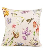 Floral Boucle Cushion with Embroidery 17 inch Square Cotton Polyester So... - €33,64 EUR