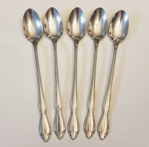 Oneida Plantation Stainless Iced Tea Spoon LOT x 5 Custom Flatware Flora... - $19.72