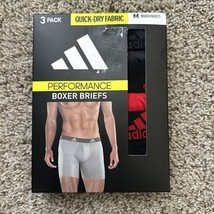 Adidas Quick-Dry Fabric Performance 3Pack Medium Boxer Brief Carbo/Red/B... - $24.99