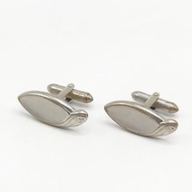 Vintage Mens Silver Tone Shields Mid Century Design Cufflink Set - £30.79 GBP