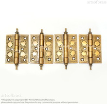 2.87&quot; Vintage Hinges Minaret Tips Watson Star Brass Hinge Cabinet Door H... - £43.10 GBP