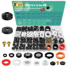 32 Size Faucet and Plumbing Rubber Washers Assortment Kit 258 PC for Ass... - $33.42