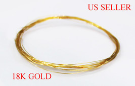 Pure 18k Solid Yellow Gold Round wire gauge 30    1&quot; , 2&quot;, 6&quot;, 12&quot;  US seller - £5.41 GBP