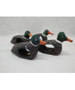 Set Of (4) Light Wood Mallard Duck Napkin Holders 4.5&quot; X 1.25&quot; X 2.5&quot; - $17.82