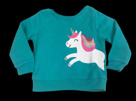 Granimals Unicorn Infant LS Sweater Shirt Fleece Turquoise Sz 18M - £11.52 GBP